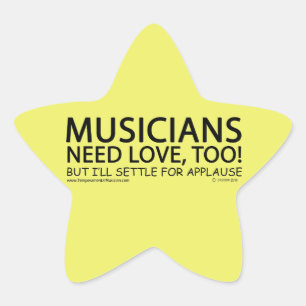 Musicians Need Love Star Sticker