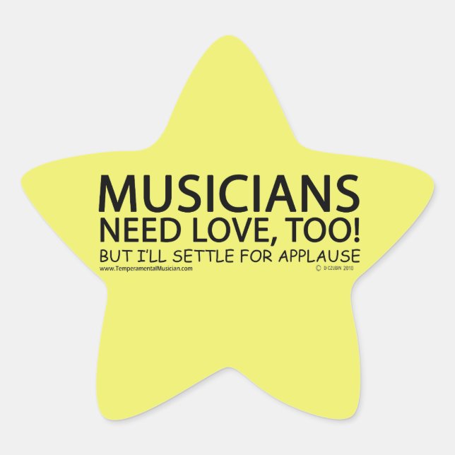Musicians Need Love Star Sticker (Front)