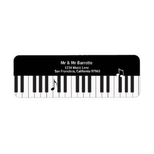 Musicians Piano Keys Return Address Label