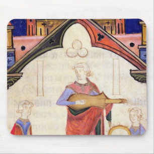 Musicians playing the guitar and tambourine mouse pad