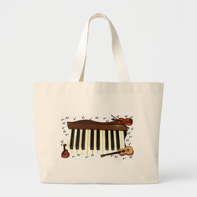 , Musicians Rock_ Large Tote Bag (Front)