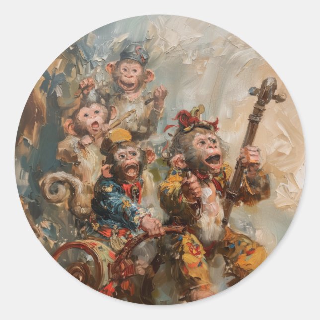 Musicians - Round Stickers for Stationery (Front)