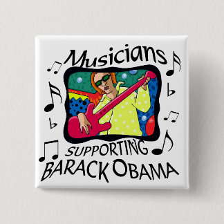 Musicians Supporting Barack Obama 15 Cm Square Badge