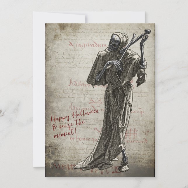 Musicing Death Halloween Holiday Card (Front)