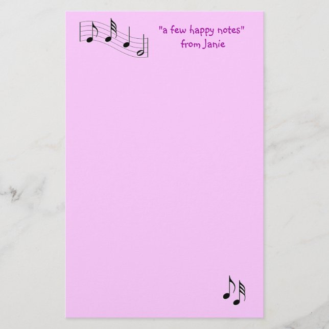 MusicNote Stationery-customise Stationery (Front)