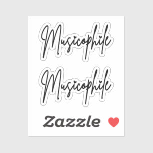 Musicophile Typo with Love Hearts Custom-Cut Vinyl