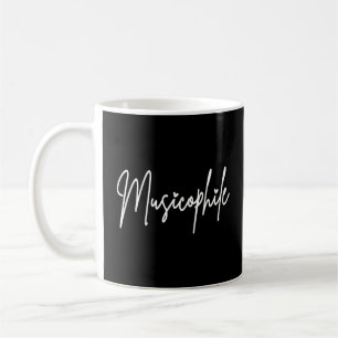 Musicophile Typo with Love Hearts White Writing Coffee Mug