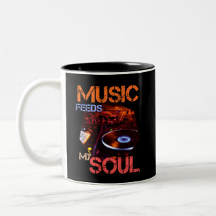 Musik bewegt meine Seele DJ Orange Lila T-Shirt Two-Tone Coffee Mug