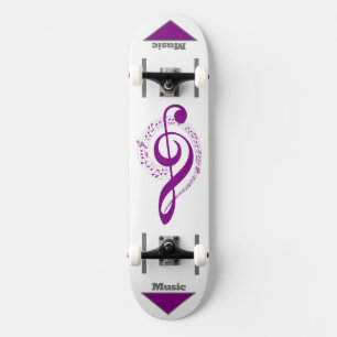 Musik Note violett grau weiss Skateboard