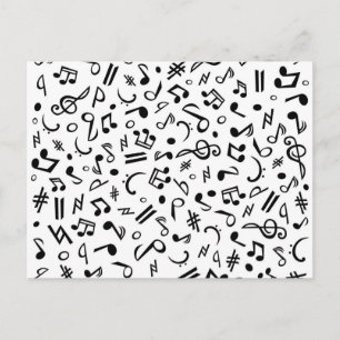musik notes postcard