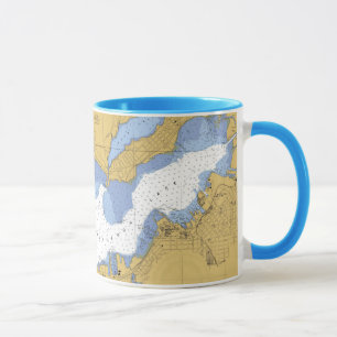 Muskegon, MI Nautical Harbour Chart Mug