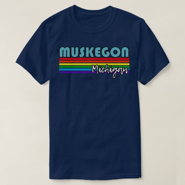 Muskegon Michigan Pride  Muskegon LGBT Gift LGBTQ  T-Shirt (Design Front)