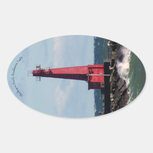 Muskegon South Breakwater Light oval sticker