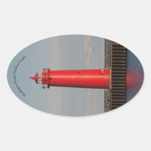 Muskegon South Pierhead Light oval sticker