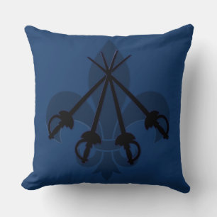 Musketeer Swords Blue Cushion