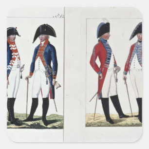 Musketeers and Officers, 1800 Square Sticker