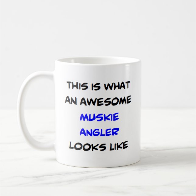 muskie angler, awesome coffee mug (Left)