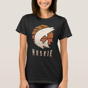 Muskie Fish Vintage Retro Classic Animal Sunset T-Shirt