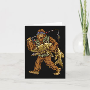Muskie Fishing Bigfoot Musky Hunting Fishermen 1  Card