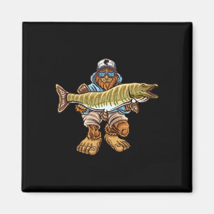 Muskie Fishing Bigfoot Musky Hunting Fishermen  Magnet