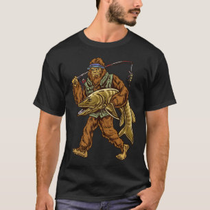 Muskie Fishing Bigfoot Musky Hunting Fishermen T-Shirt