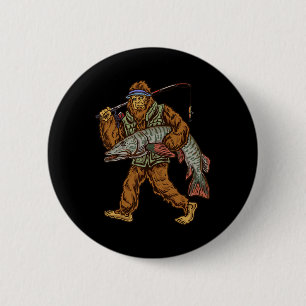 Muskie Fishing Tiger Musky Hunting Bigfoot Fisherm 6 Cm Round Badge