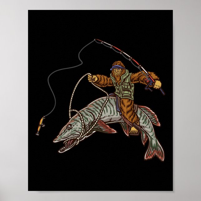 Muskie Fishing Tiger Musky Hunting Bigfoot Fisherm Poster (Front)