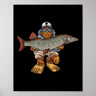 Muskie Fishing Tiger Musky Hunting Bigfoot Fisherm Poster