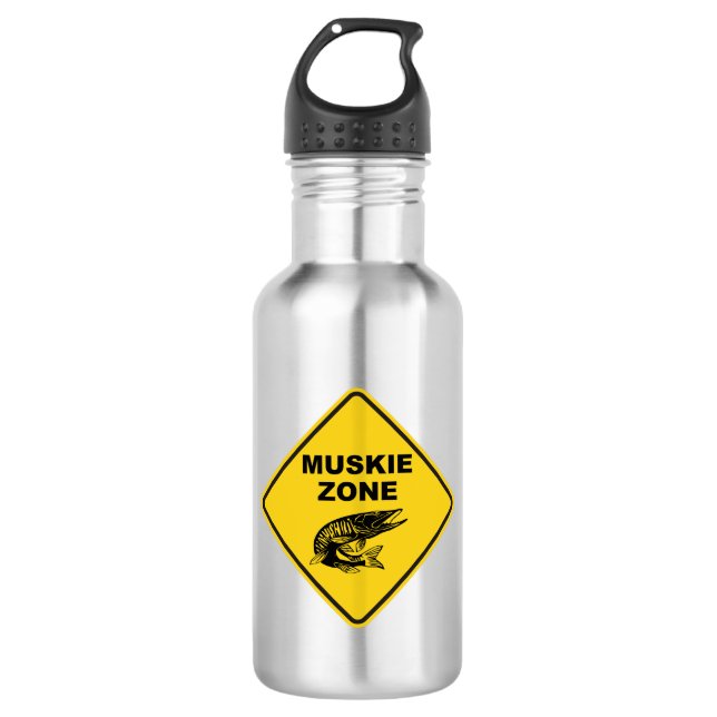 Muskie Fishing Zone Sign 532 Ml Water Bottle (Front)