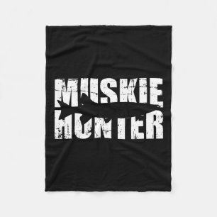 Muskie Hunter Fishing  Fleece Blanket