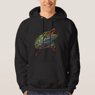 Muskie Hunter Musky Fisherman Lure Fly Fishing Nov Hoodie