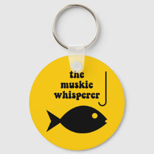 muskie whisperer fishing key ring