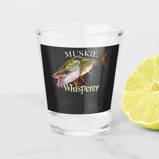Muskie Whisperer Shot Glass (Front)