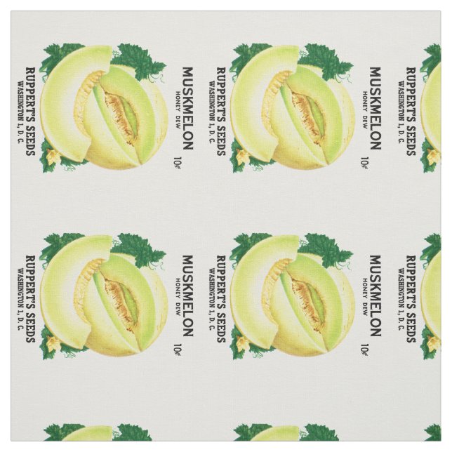 Muskmelon ( Honey Dew) Seed Packet Label Fabric (Swatch)