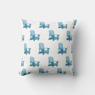 Muskoka chair pattern in blue watercolor cushion