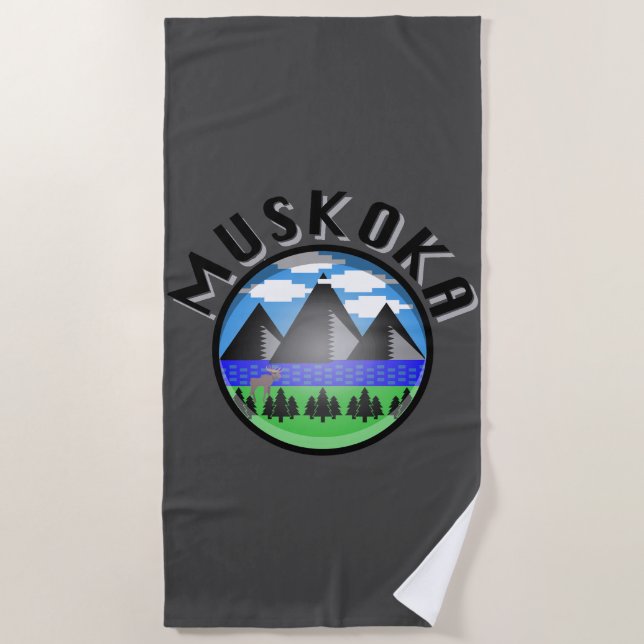 Muskoka Design (Version 2) - Beach Towel (Front)