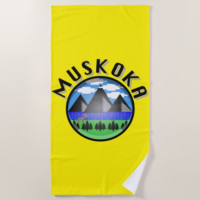Muskoka Design (Version 2) - Beach Towel (Front)