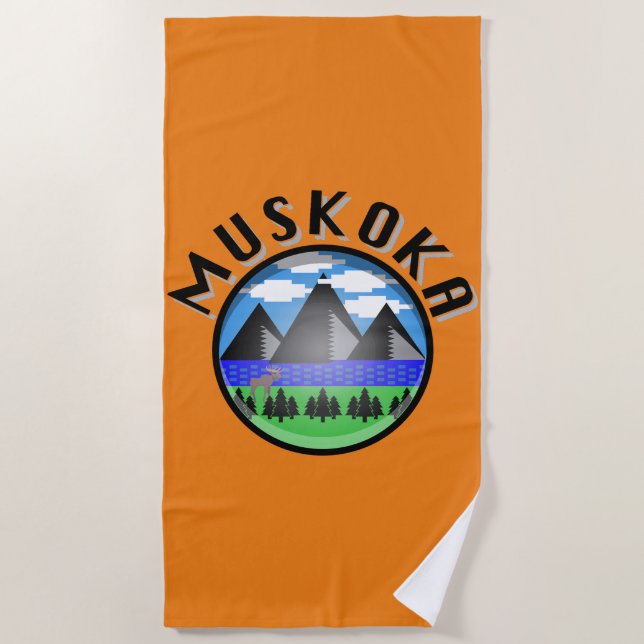 Muskoka Design (Version 2) - Beach Towel (Front)