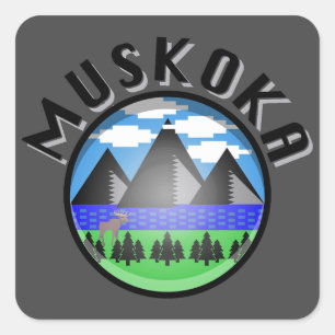 Muskoka Design (Version 2) - Beach Towel Square Sticker