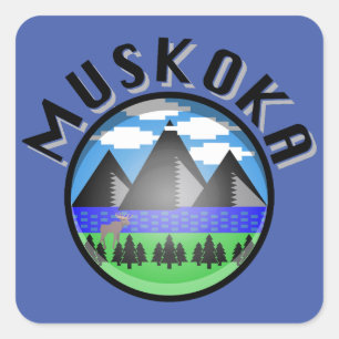 Muskoka Design (Version 2) - Beach Towel Square Sticker