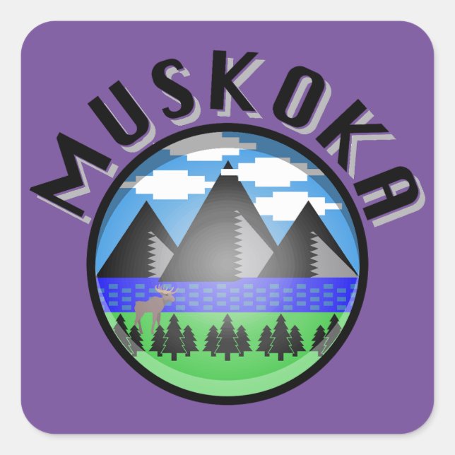 Muskoka Design (Version 2) - Beach Towel Square Sticker (Front)