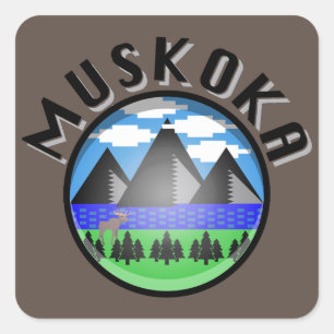 Muskoka Design (Version 2) - Beach Towel Square Sticker