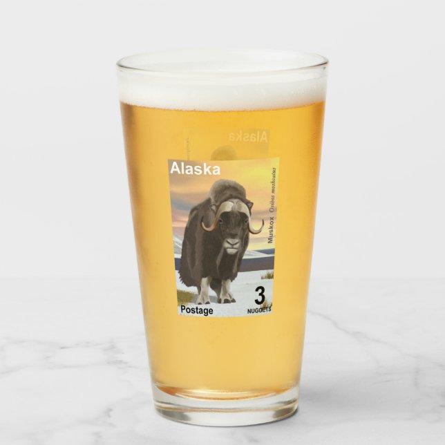Muskox - Alaska Postage Glass (Front Filled)