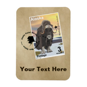 Muskox Stamp Souvenir Magnet