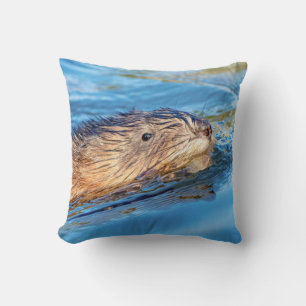Muskrat at Vassar Farms Ecological Preserve Cushion
