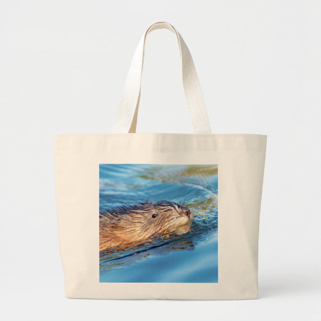 Muskrat at Vassar Farms Ecological Preserve Large Tote Bag (Front)