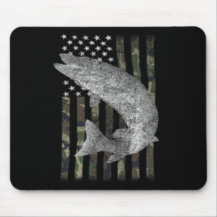 Musky Fishing Camouflage Flag Muskie Mouse Pad