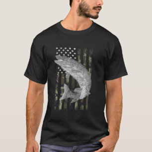 Musky Fishing Camouflage Flag Muskie T-Shirt
