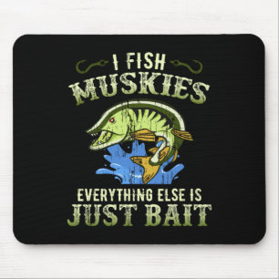 Musky Fishing Gift Idea Muskie Shirt Mouse Pad