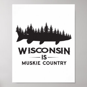 Musky Fishing - Wisconsin Is Muskie Country Poster